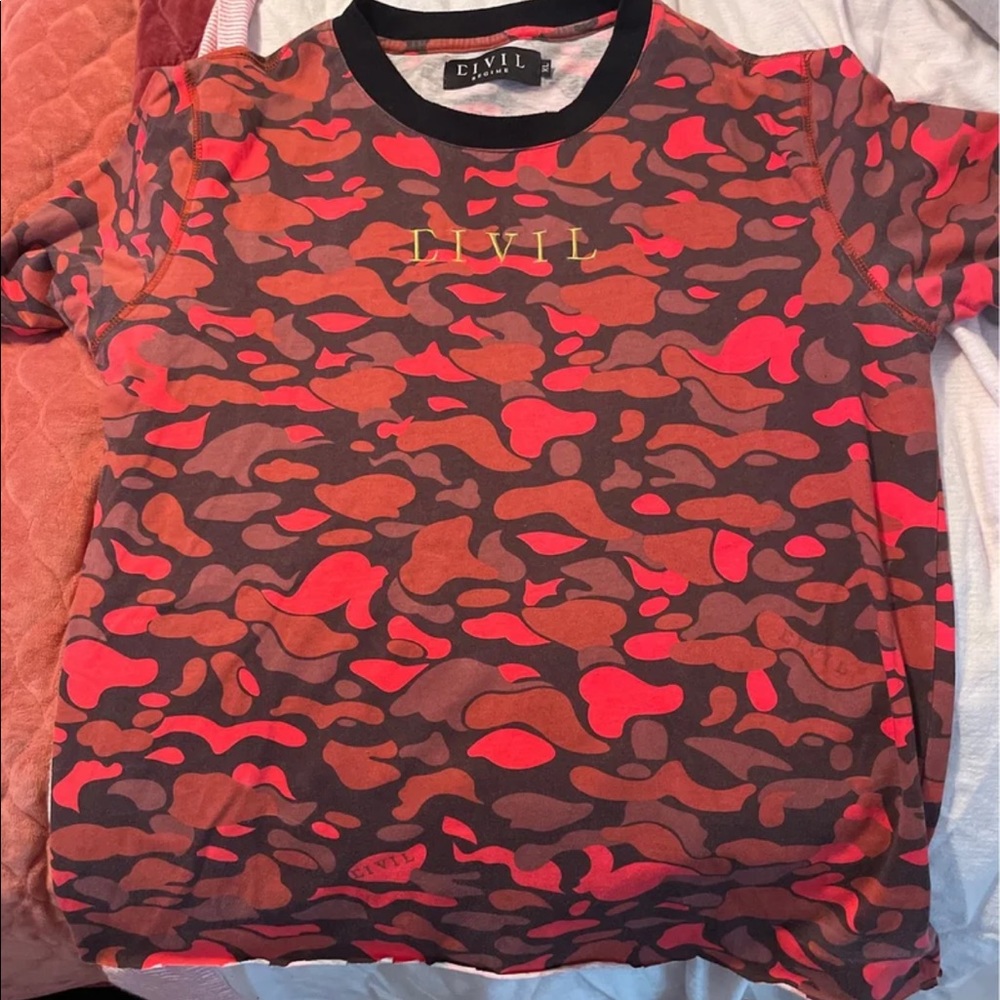 Red Camo Civil Regime Tee